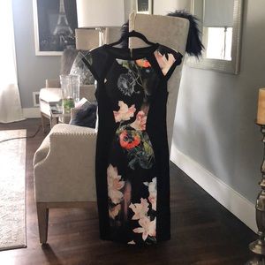 Black Floral Dress (NEVER WORN , GOOD DEAL!)